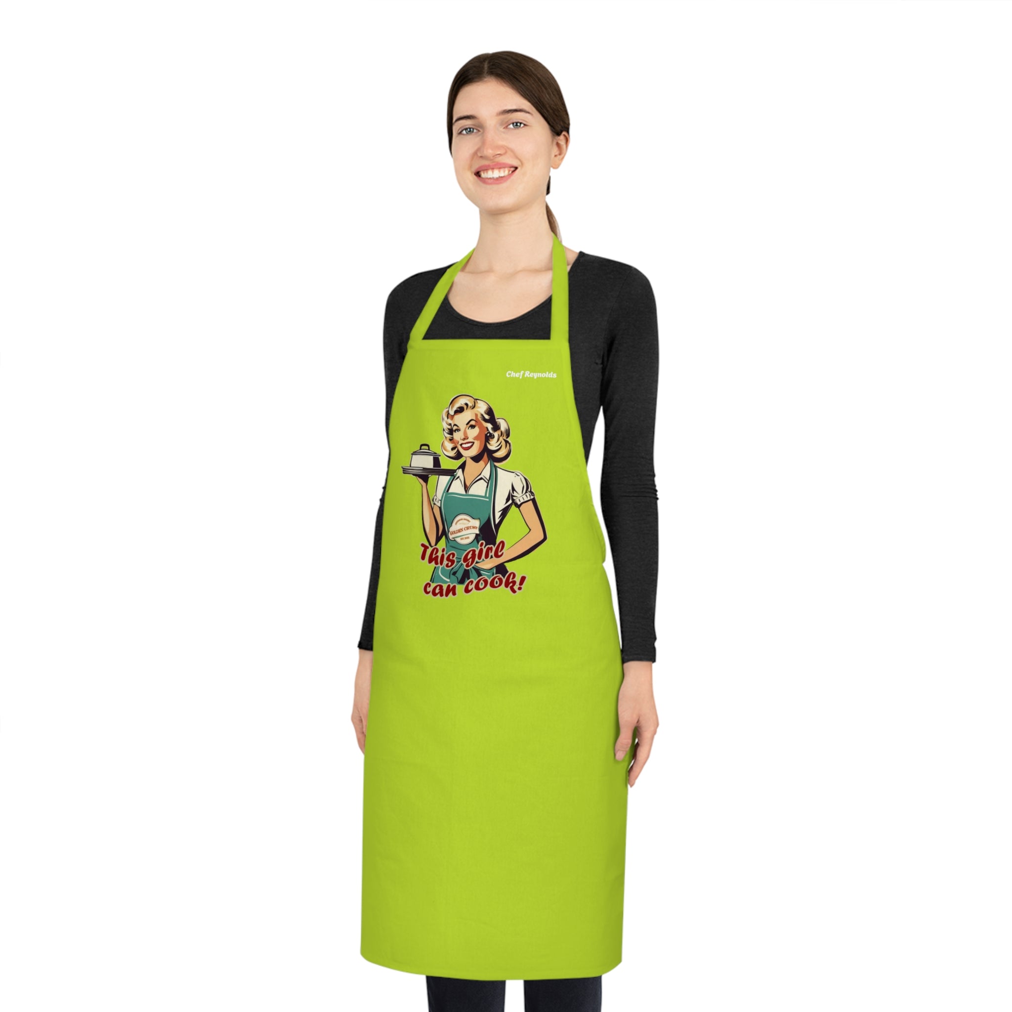 Retro 'This Girl Can Cook!' Cotton Apron — Vintage Chef Gift for Home Cooks