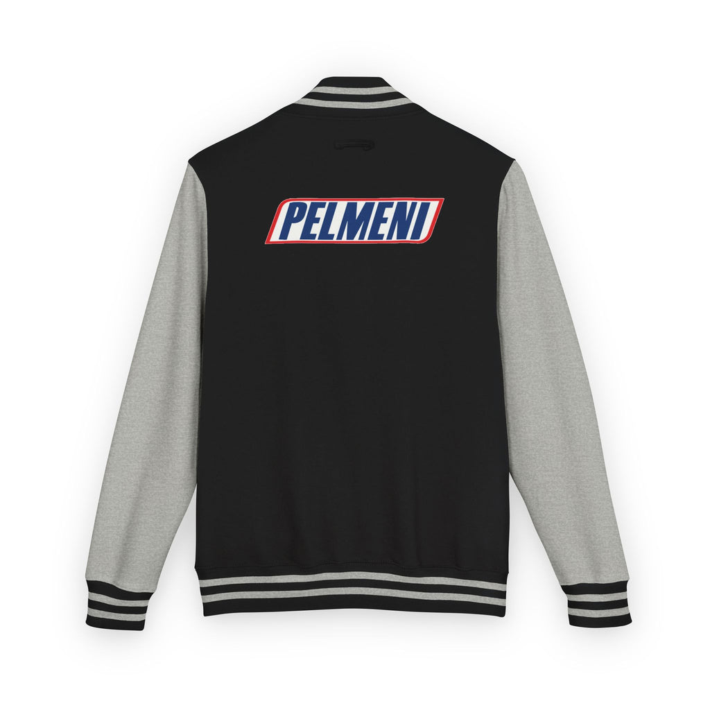 Pelmeni Logo Letterman Jacket — Retro Red & White Varsity Bomber