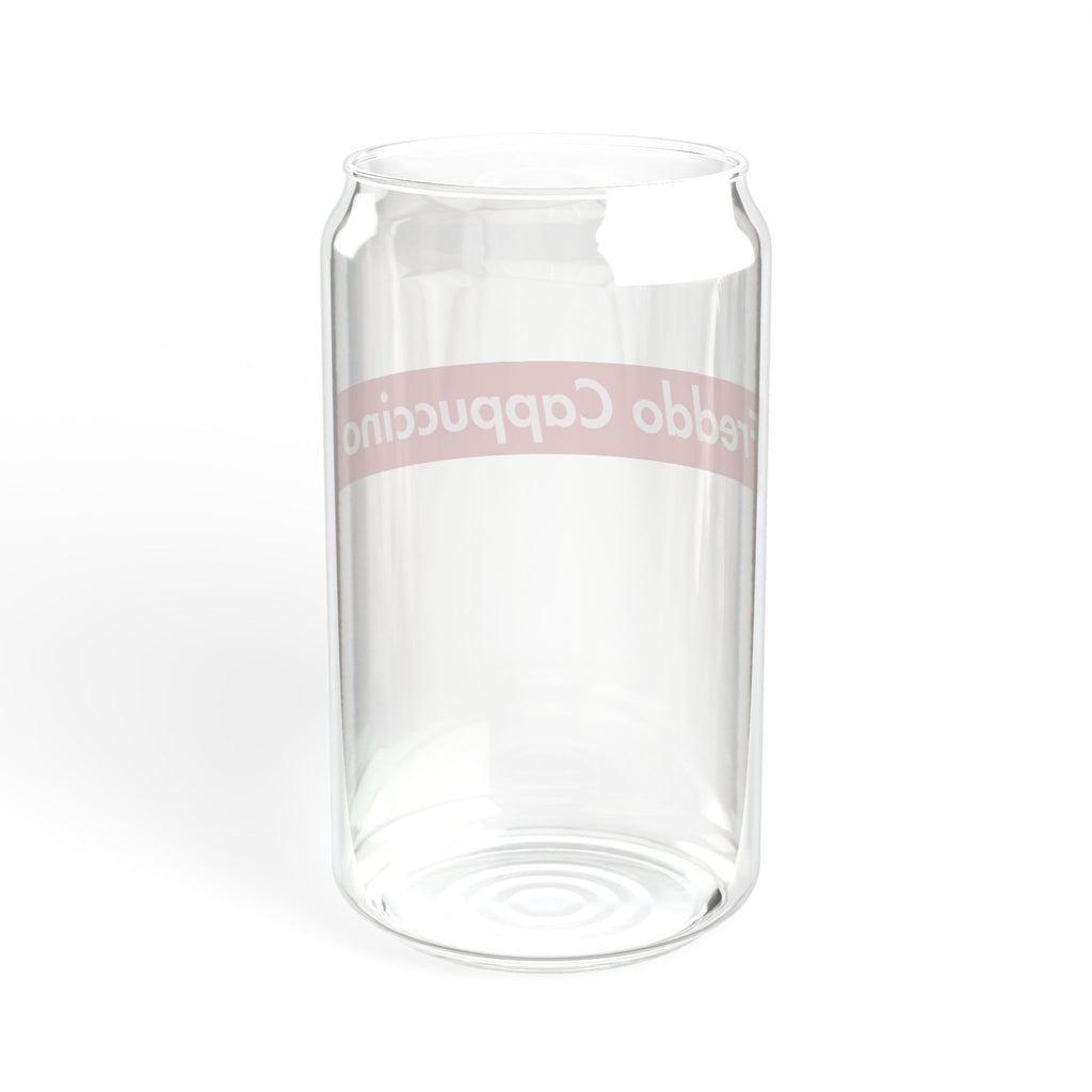 Freddo Cappuccino Glass Sipper — 16oz Cold Coffee Tumbler with Bamboo Lid & Straw