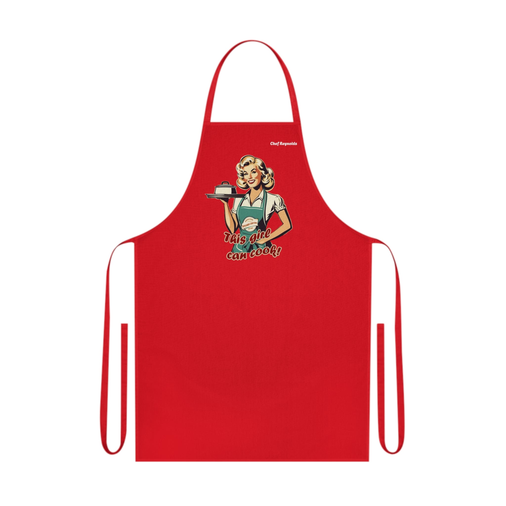 Retro 'This Girl Can Cook!' Cotton Apron — Vintage Chef Gift for Home Cooks