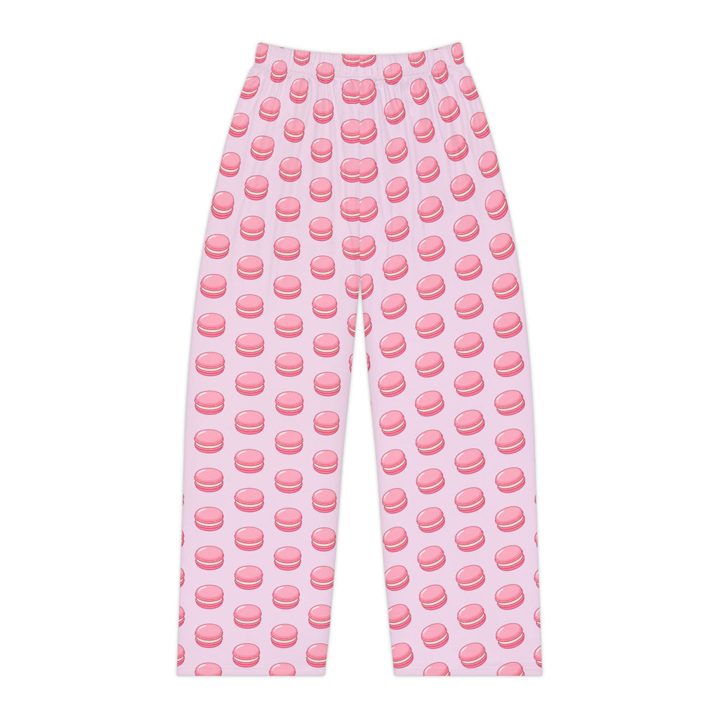 Pink Macaron Pattern Pajama Pants — Women's Cozy Lounge Sleepwear