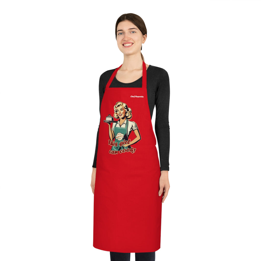 Retro 'This Girl Can Cook!' Cotton Apron — Vintage Chef Gift for Home Cooks