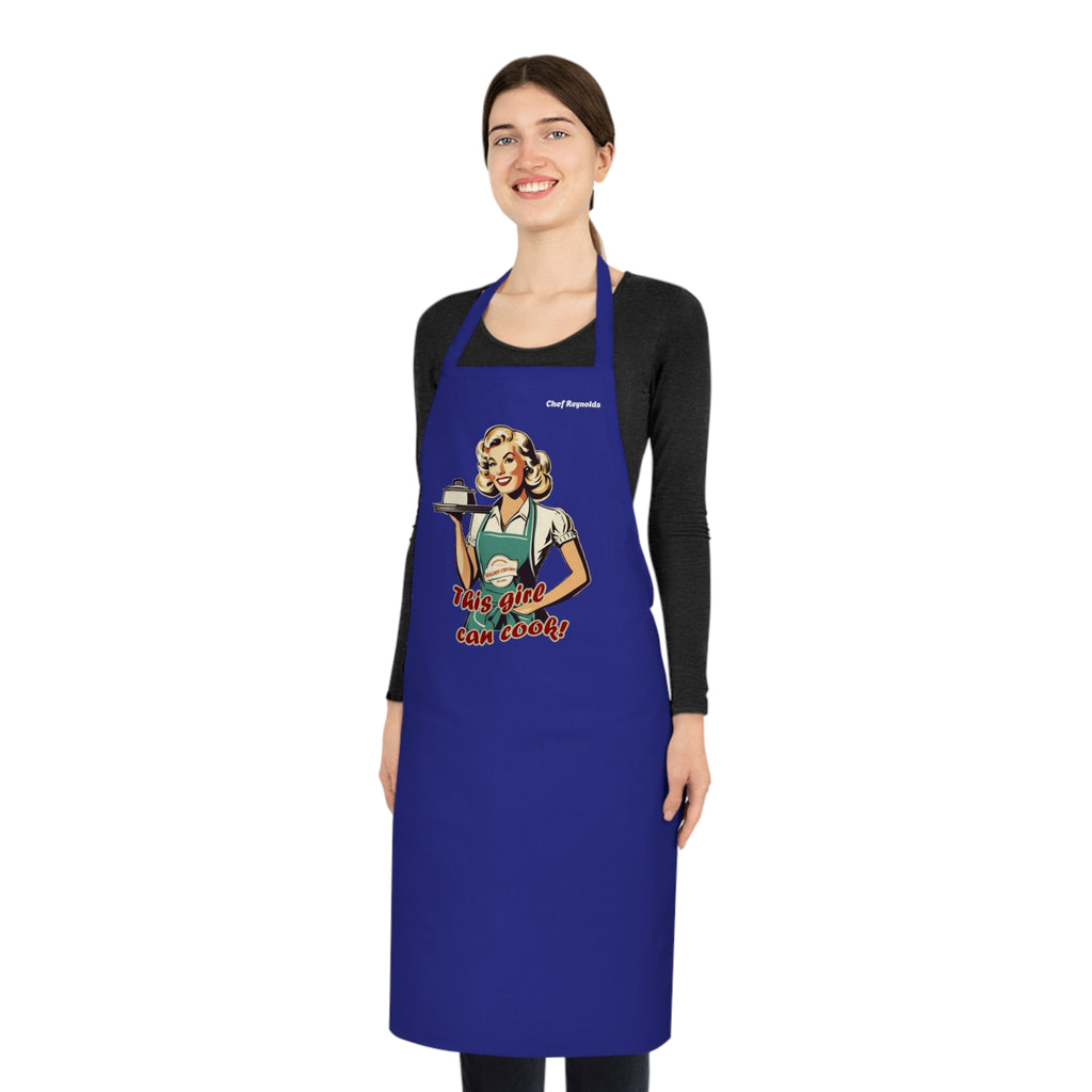 Retro 'This Girl Can Cook!' Cotton Apron — Vintage Chef Gift for Home Cooks