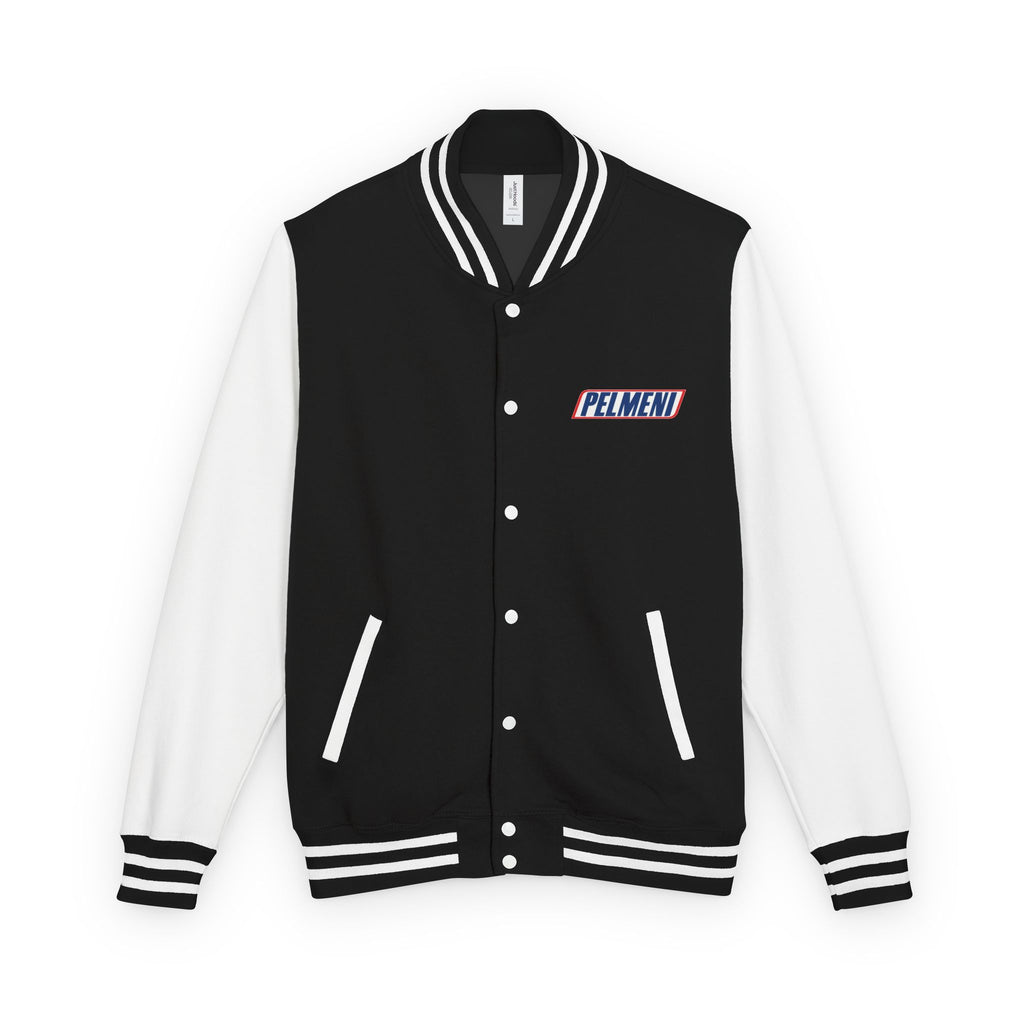 Pelmeni Logo Letterman Jacket — Retro Red & White Varsity Bomber