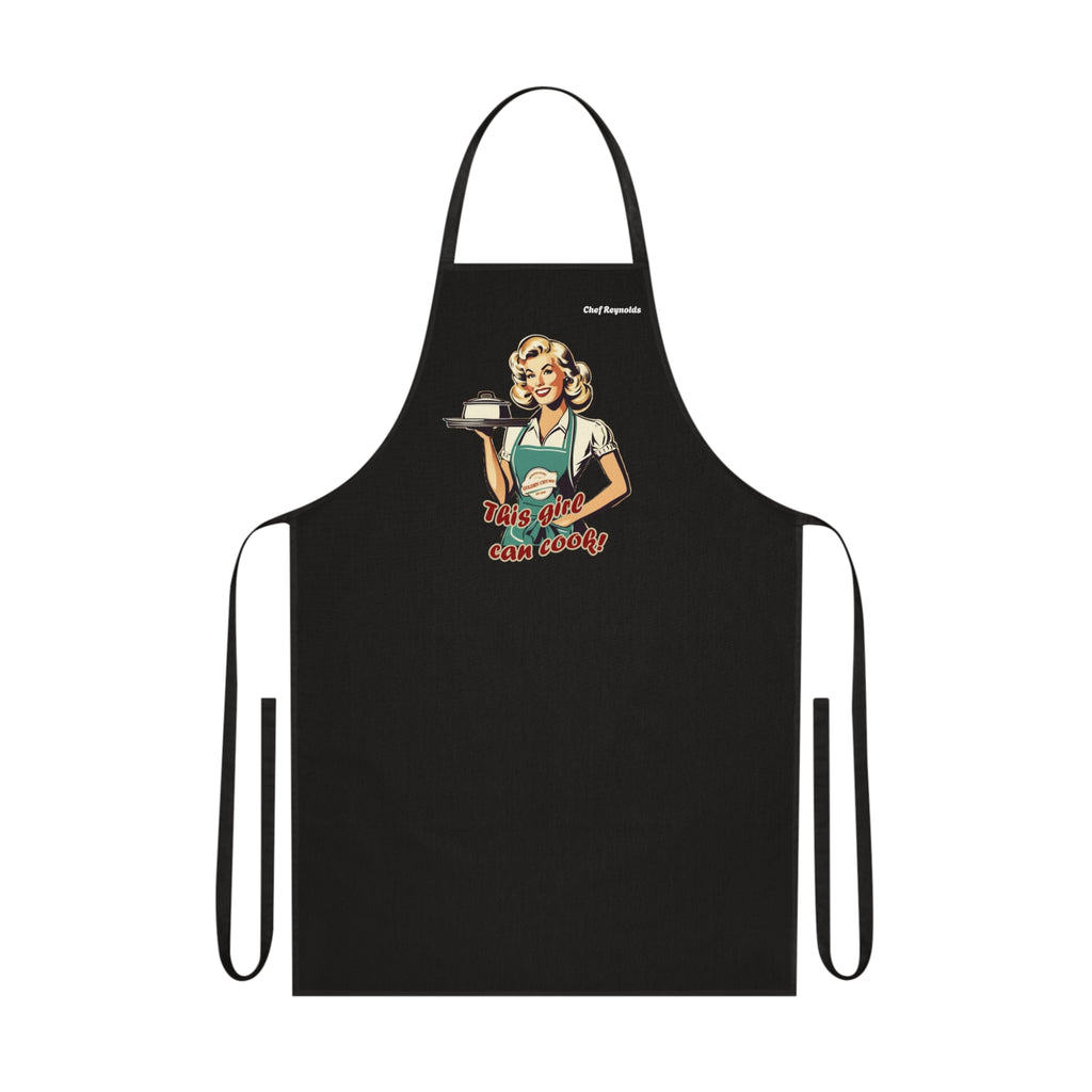 Retro 'This Girl Can Cook!' Cotton Apron — Vintage Chef Gift for Home Cooks