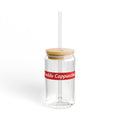 Freddo Cappuccino Glass Sipper — 16oz Cold Coffee Tumbler with Bamboo Lid & Straw