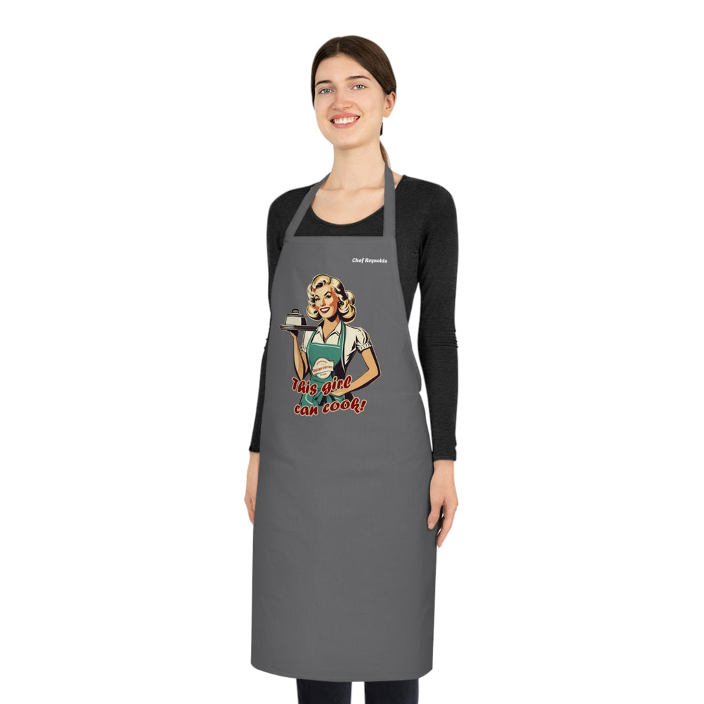 Retro 'This Girl Can Cook!' Cotton Apron — Vintage Chef Gift for Home Cooks