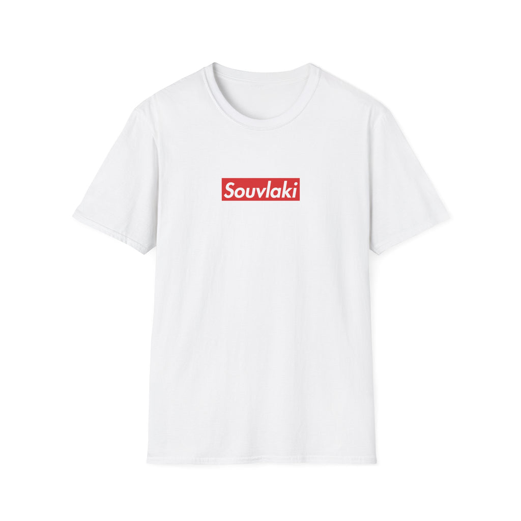 Souvlaki T-Shirt — Bold Red Logo Greek Food Tee