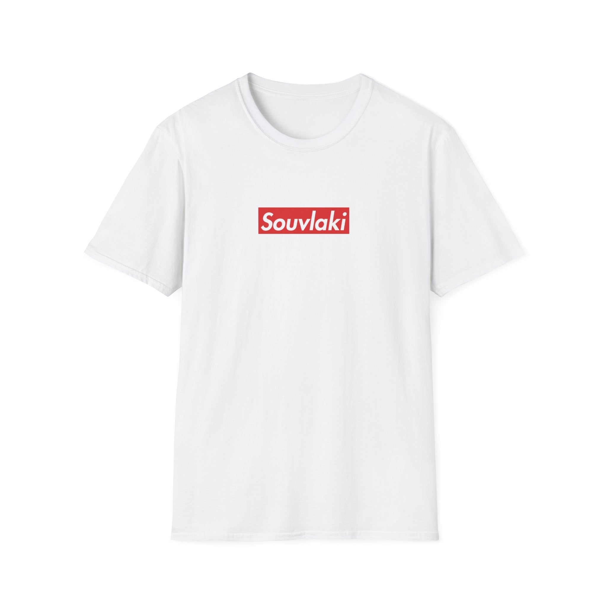 Souvlaki T-Shirt — Bold Red Logo Greek Food Tee