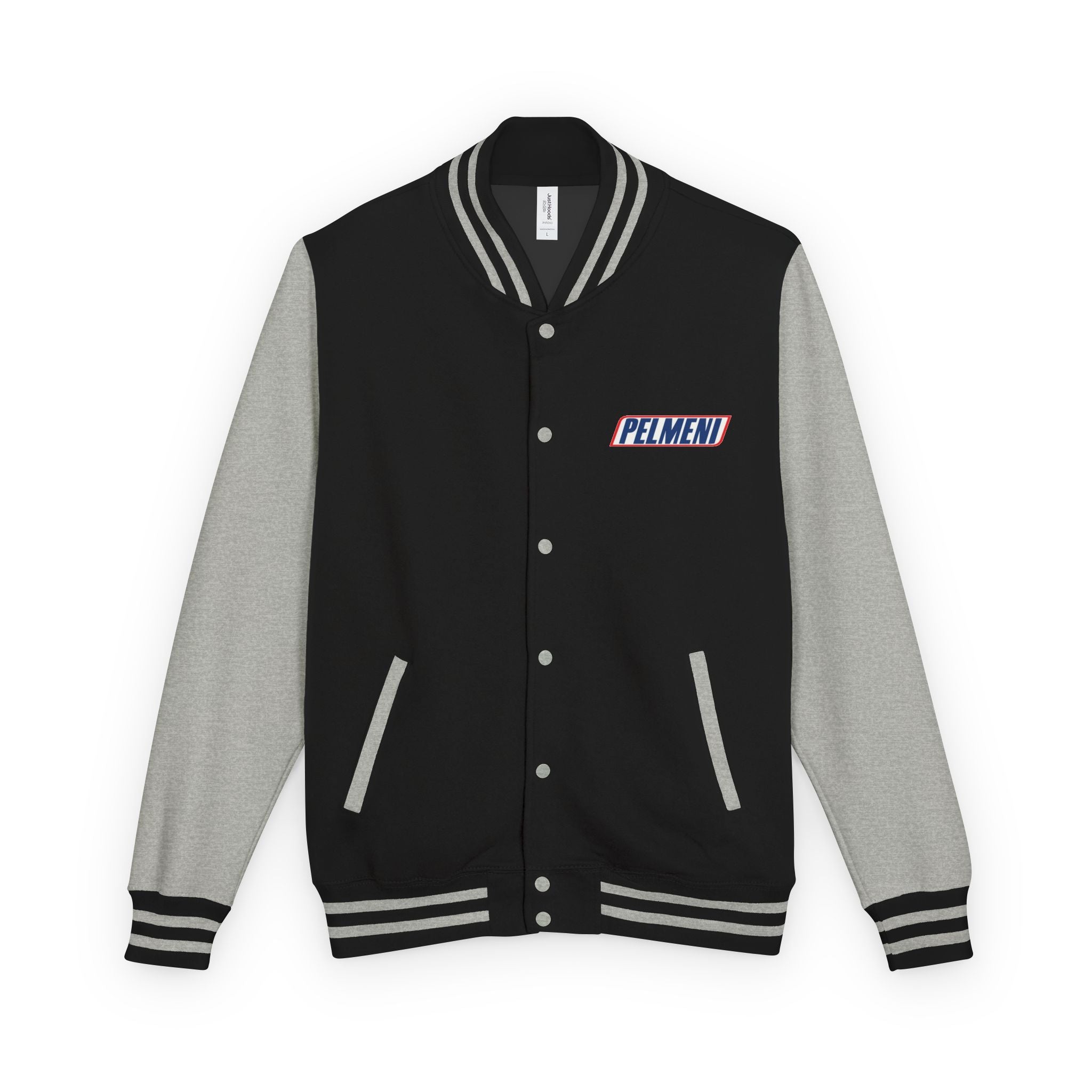 Pelmeni Logo Letterman Jacket — Retro Red & White Varsity Bomber