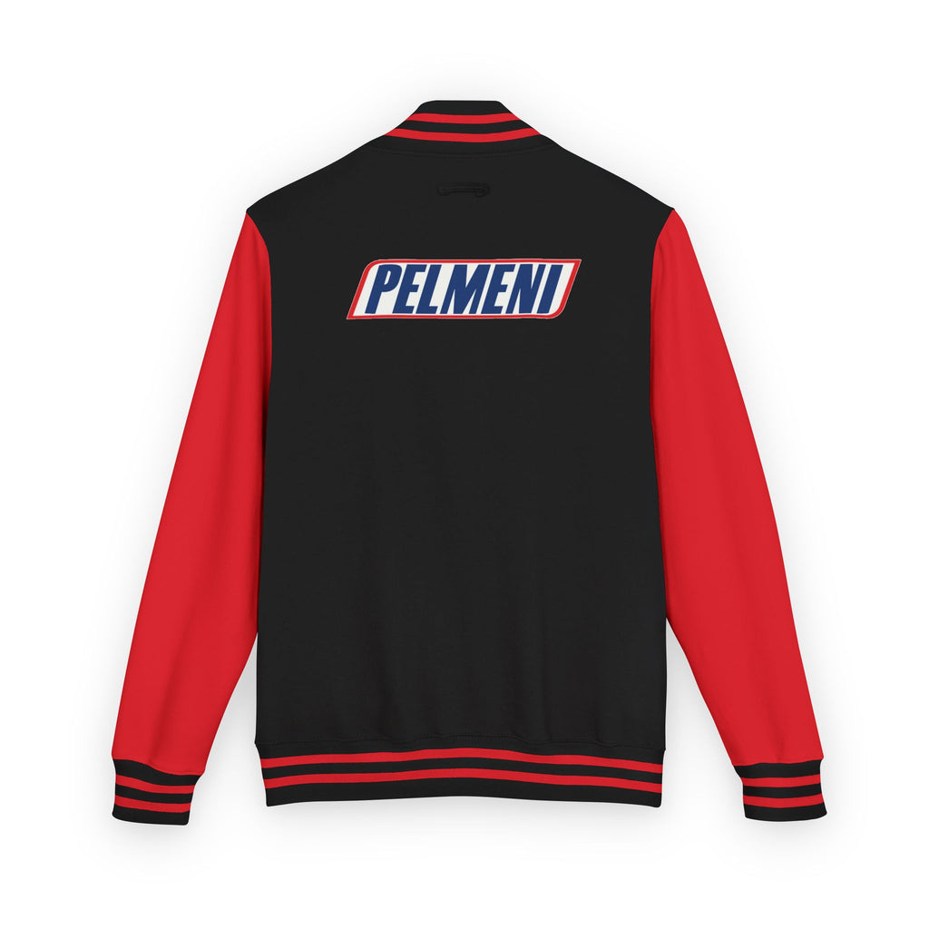 Pelmeni Logo Letterman Jacket — Retro Red & White Varsity Bomber
