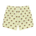 Döner Pattern Swim Trunks — Retro Yellow All-Over Print Beach Shorts