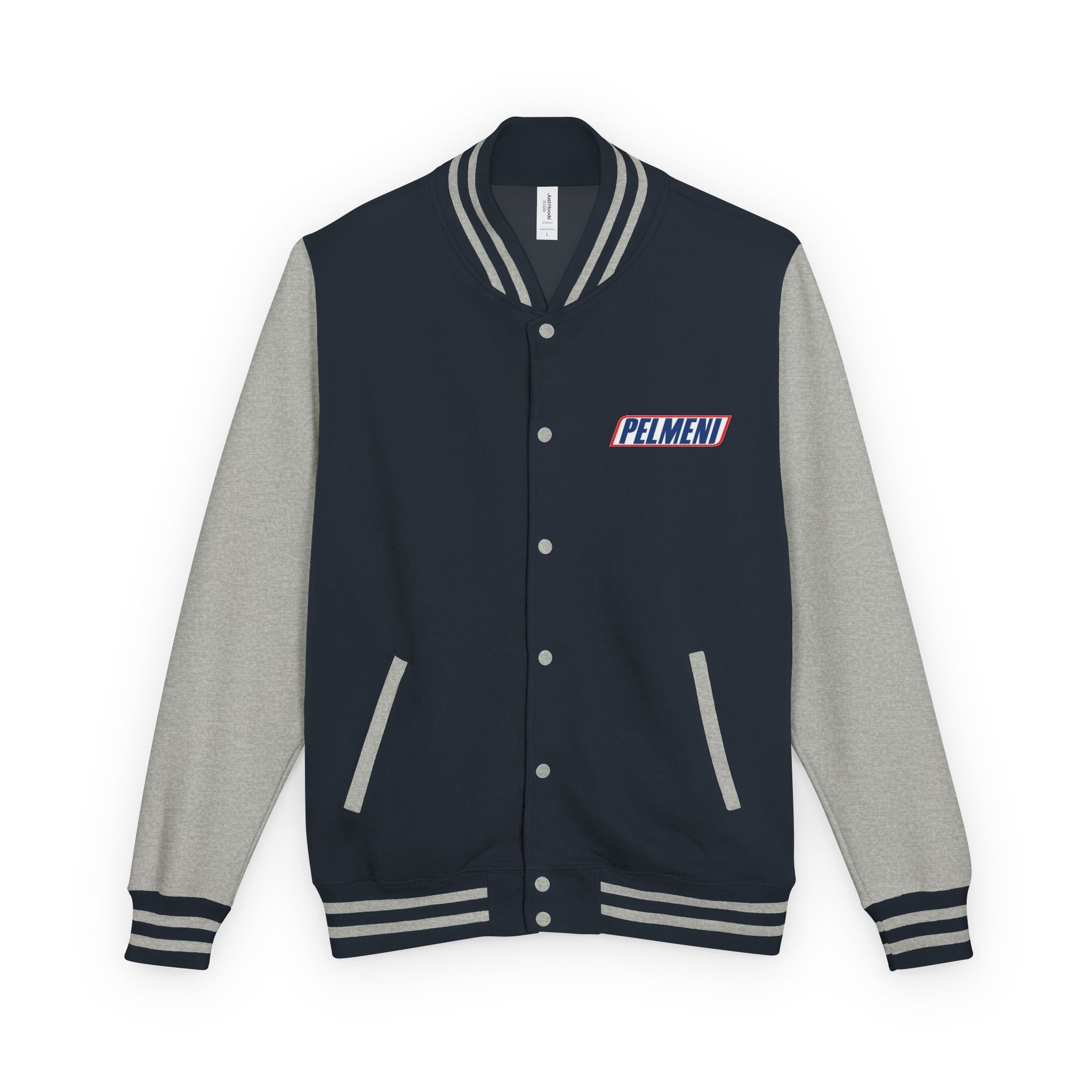 Pelmeni Logo Letterman Jacket — Retro Red & White Varsity Bomber