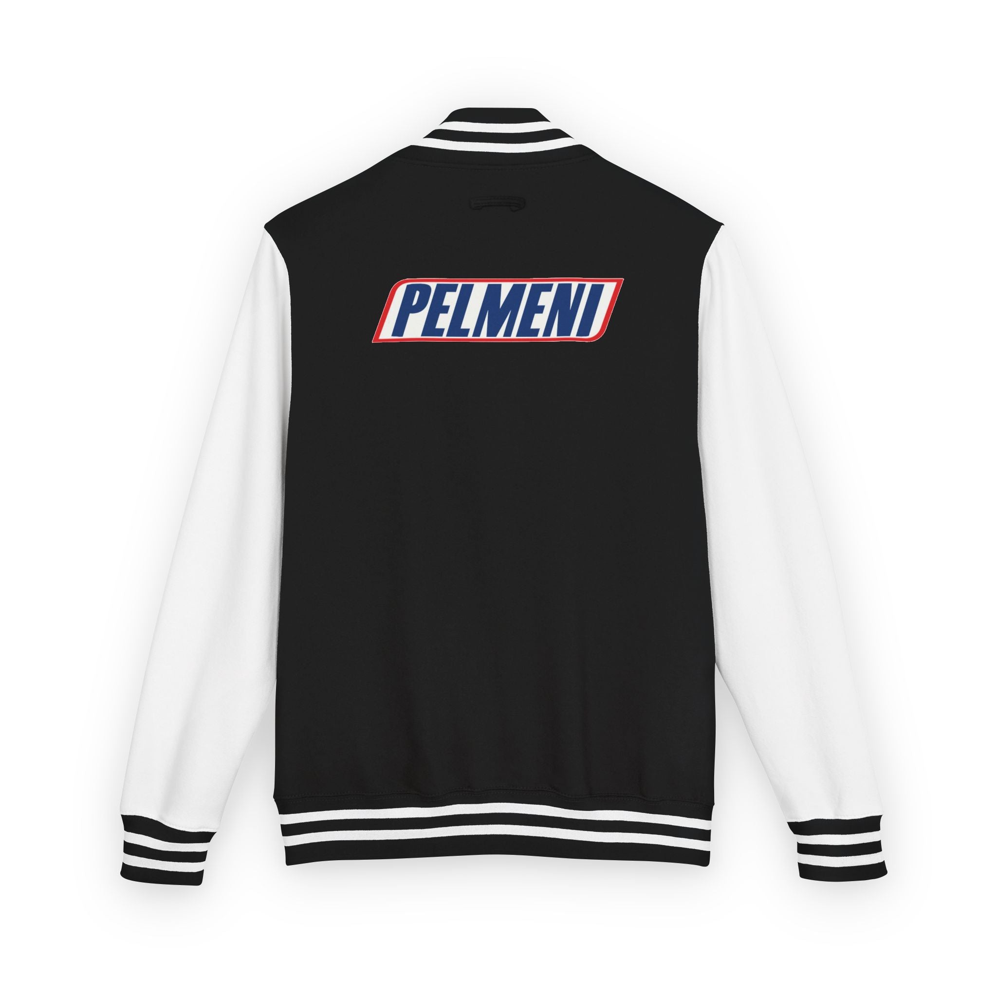 Pelmeni Logo Letterman Jacket — Retro Red & White Varsity Bomber