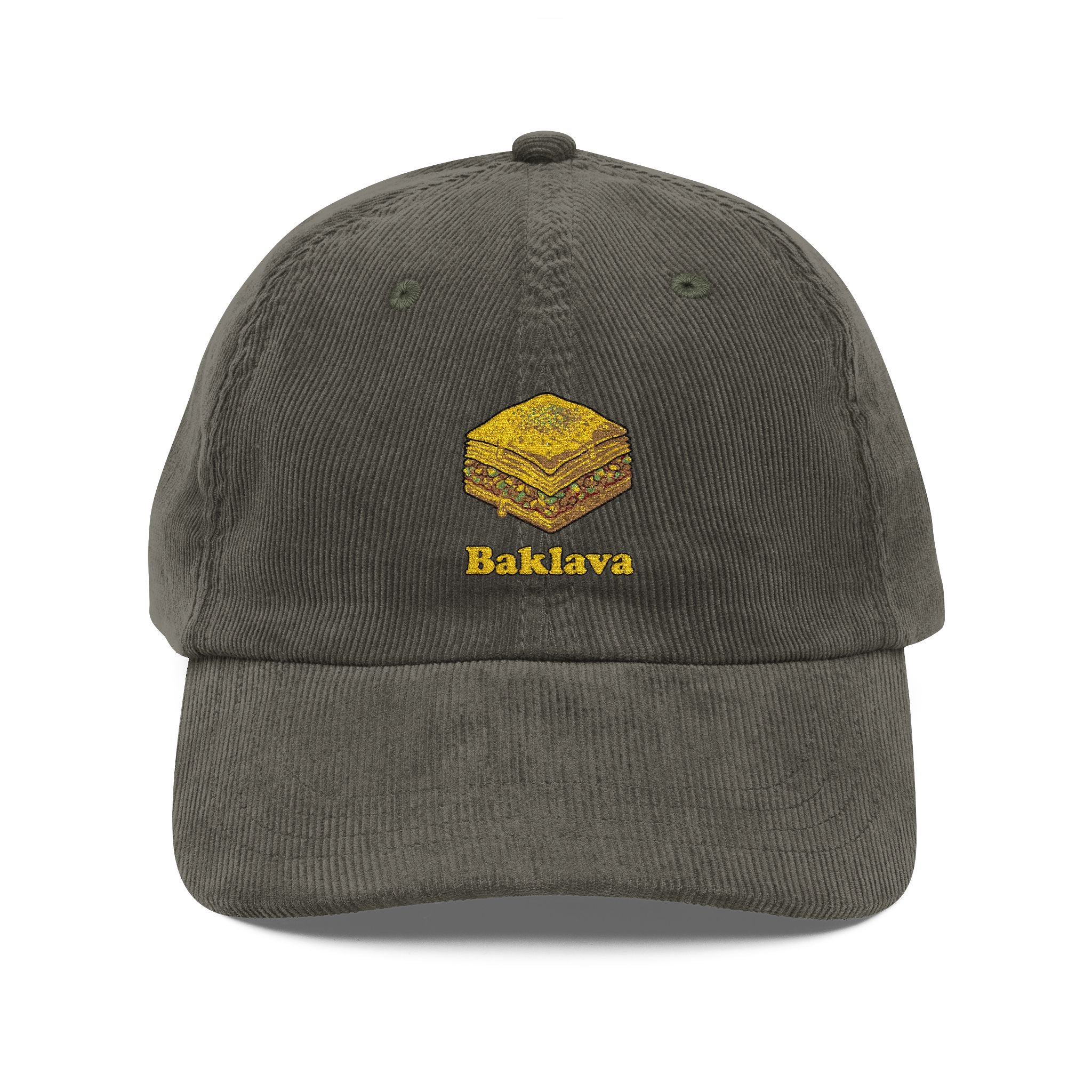 Corduroy Embroidered Cap — Baklava
