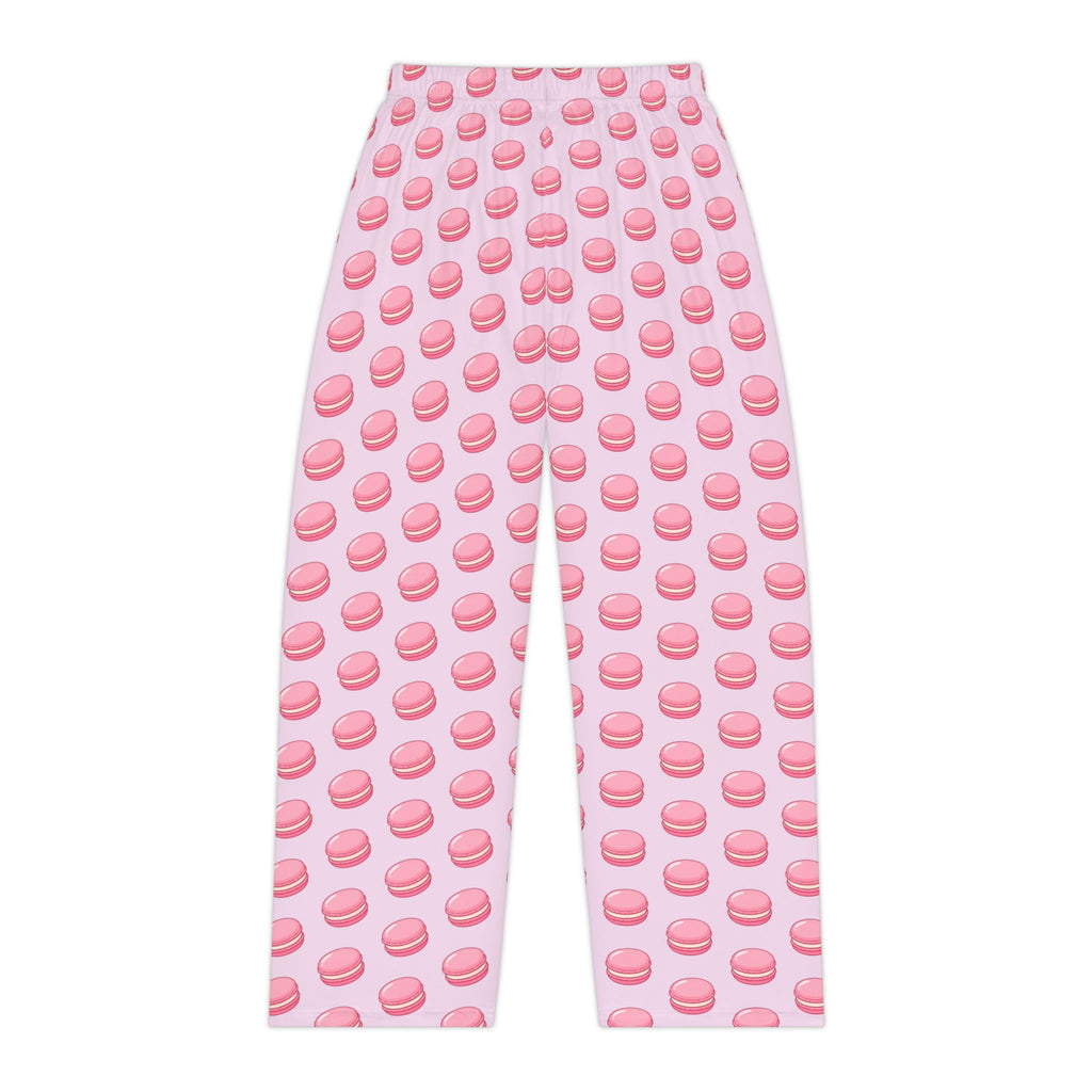 Pink Macaron Pattern Pajama Pants — Women's Cozy Lounge Sleepwear