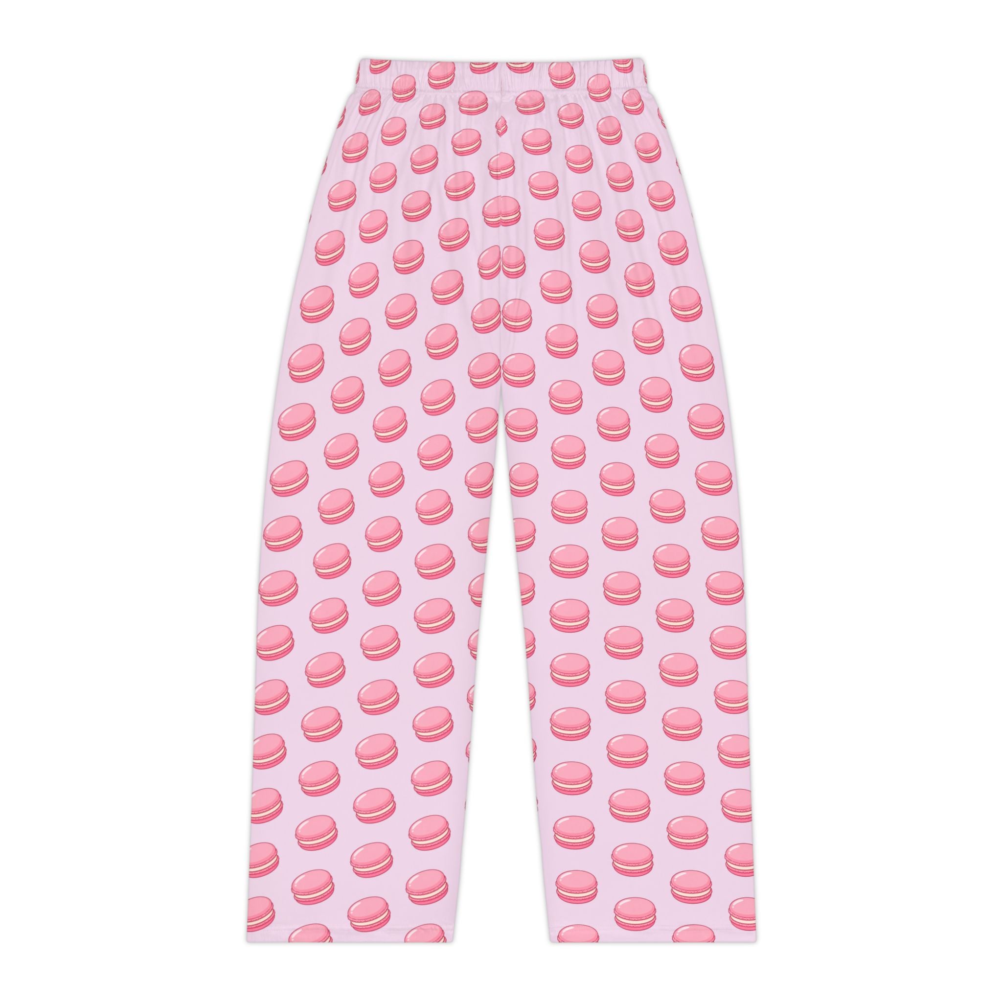 Pink Macaron Pattern Pajama Pants — Women's Cozy Lounge Sleepwear