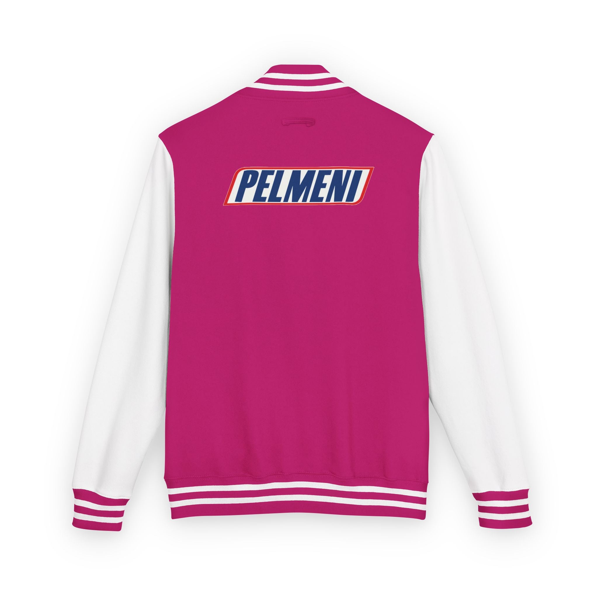 Pelmeni Logo Letterman Jacket — Retro Red & White Varsity Bomber