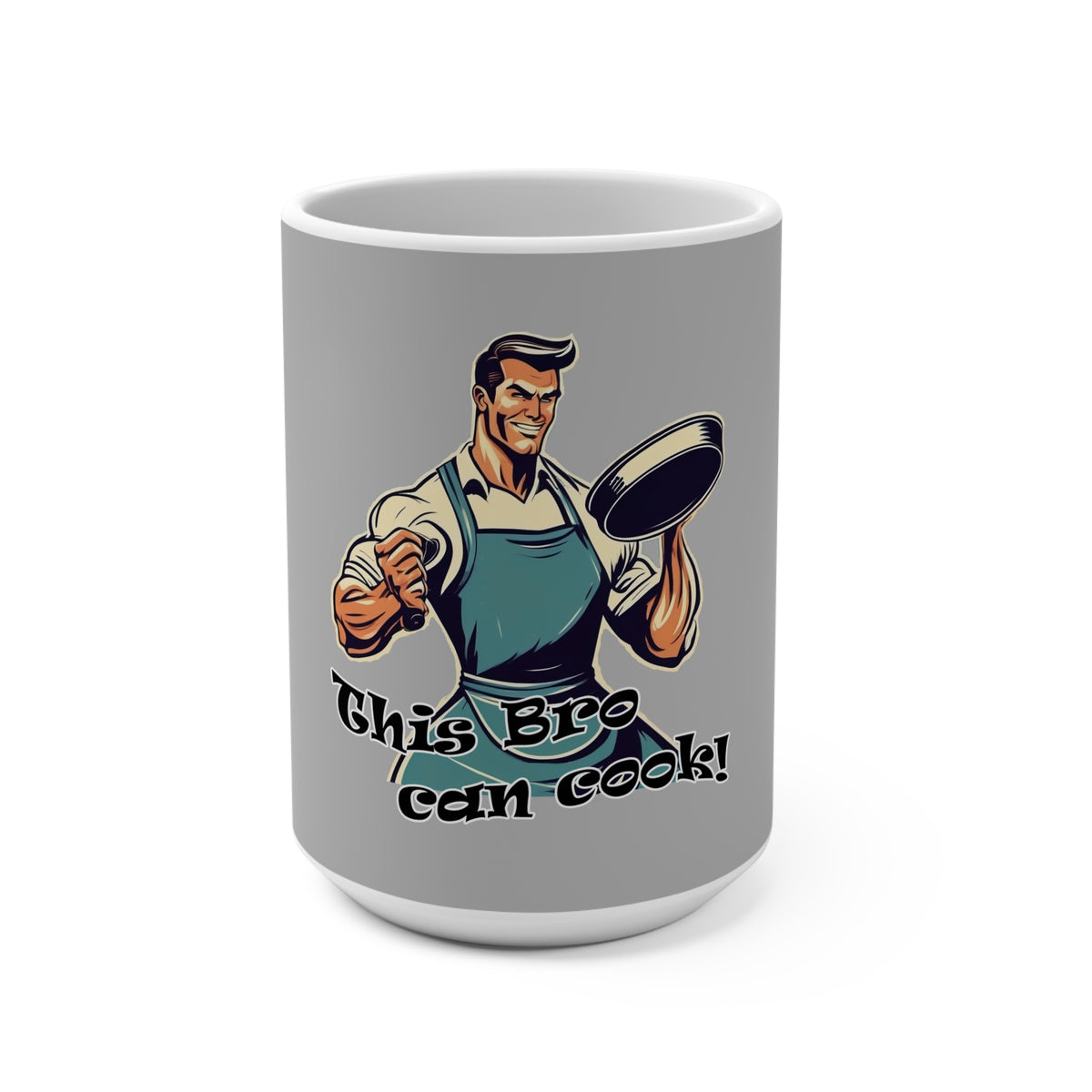 This Bro Can Cook! 15oz Ceramic Coffee Mug — Funny Chef Gift for Men, Dads & Home Cooks