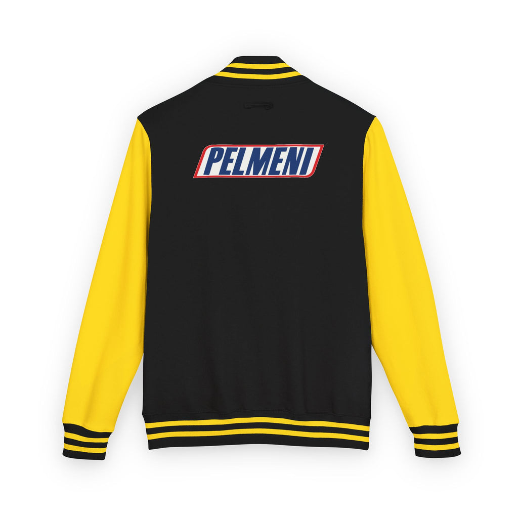 Pelmeni Logo Letterman Jacket — Retro Red & White Varsity Bomber