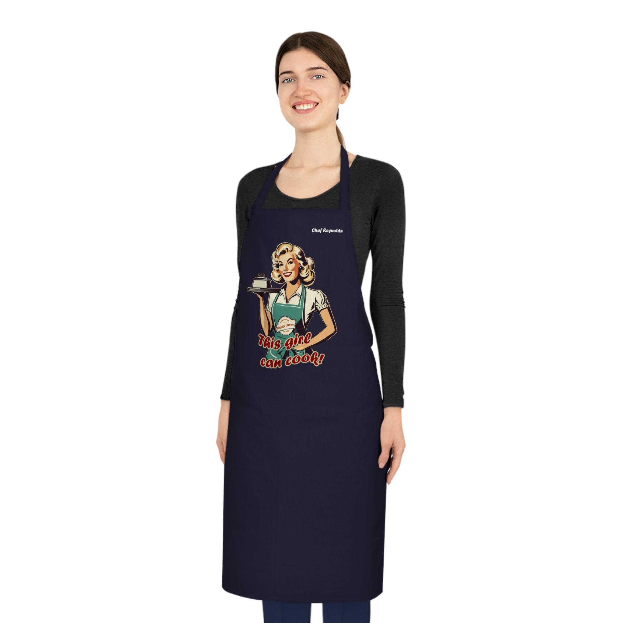 Retro 'This Girl Can Cook!' Cotton Apron — Vintage Chef Gift for Home Cooks
