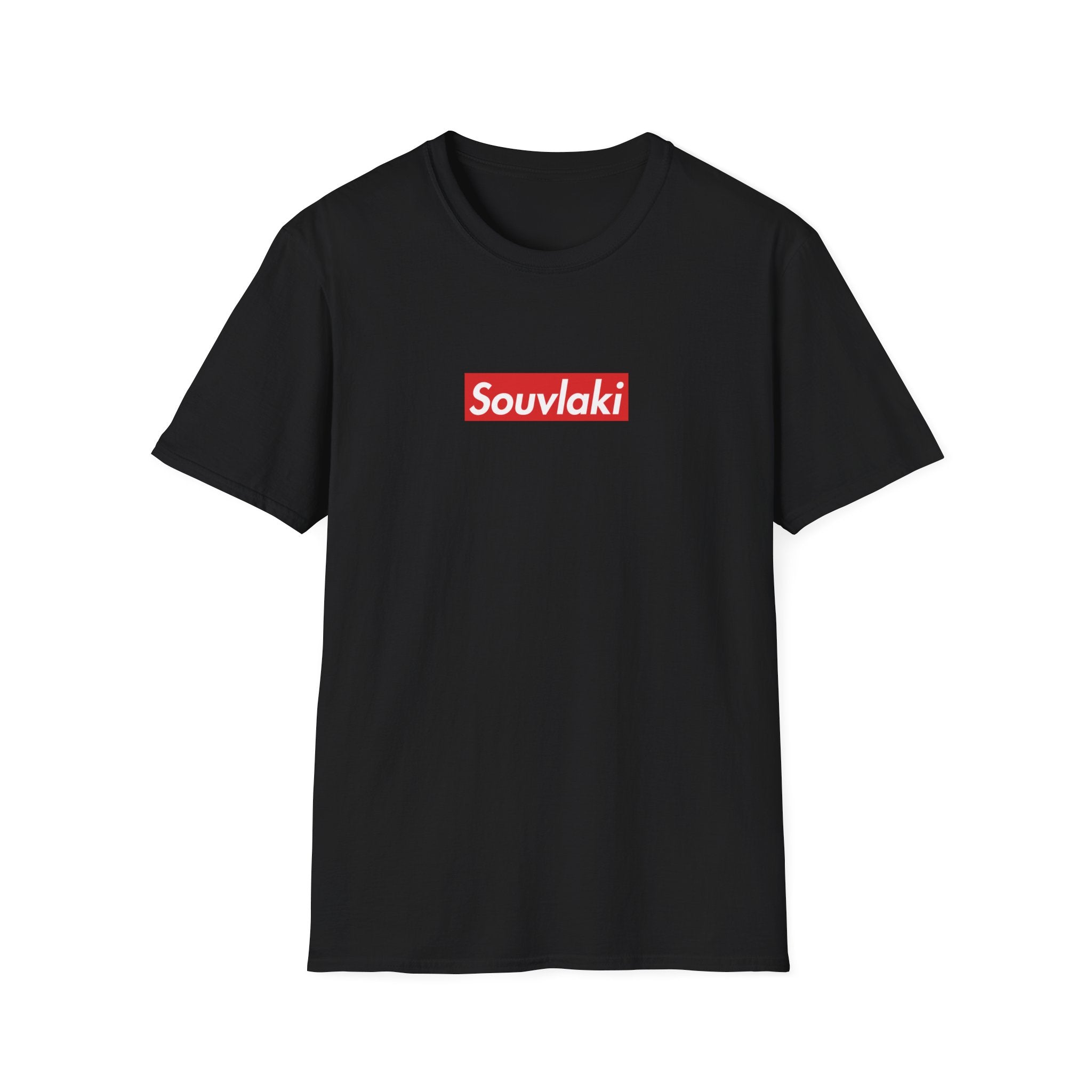 Souvlaki T-Shirt — Bold Red Logo Greek Food Tee